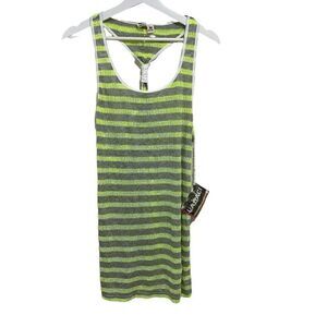 Lagaci NWT razor back beach dress green gray medium swim cover up workout
